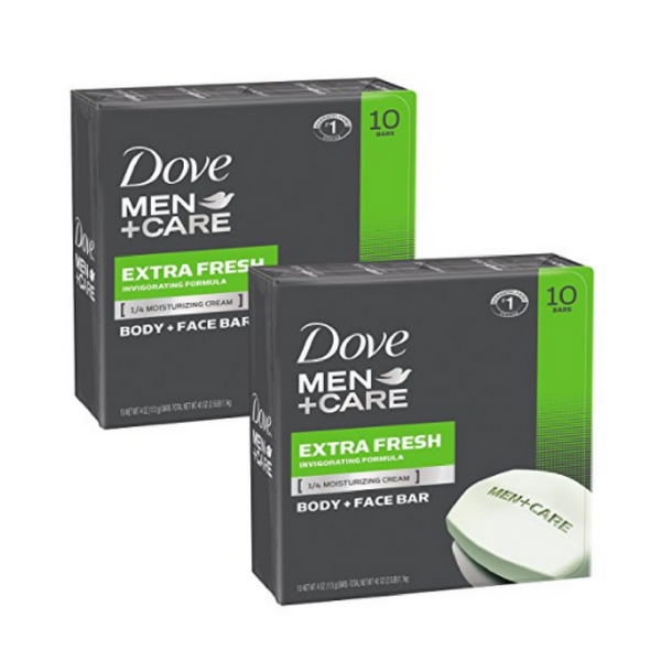 20 bars of Dove Men+Care Body and Face Bar, Extra Fresh
