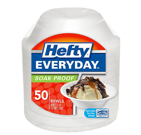 Paquete de 50 cuencos de espuma Hefty