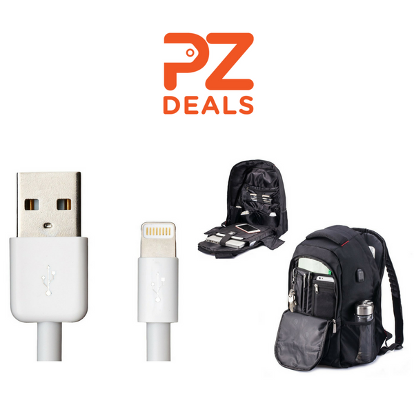 Mochila con puerto de carga USB + cable lightning GRATIS
