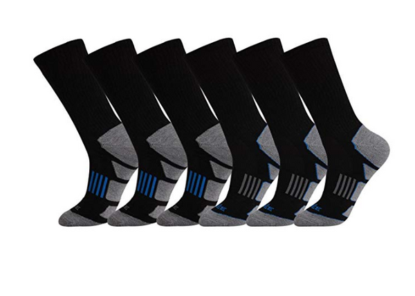 6 Athletic Cushion Crew Socks