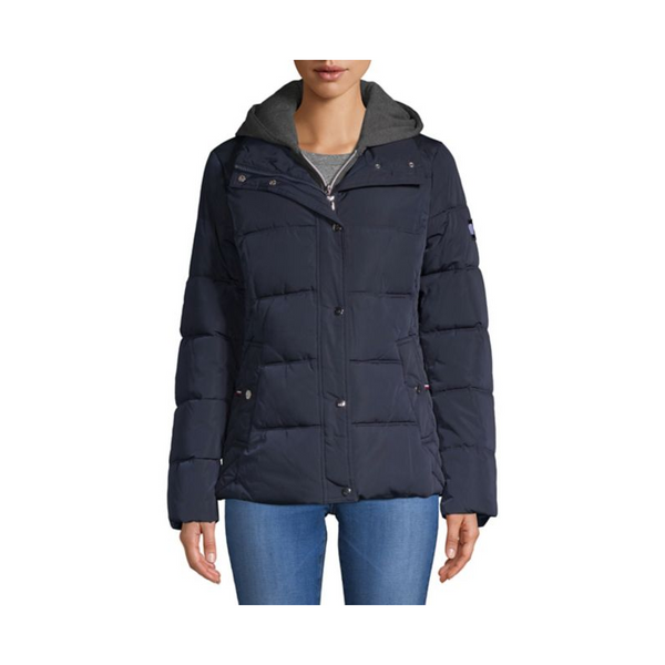 Tommy Hilfiger Abrigo acolchado con capucha para mujer