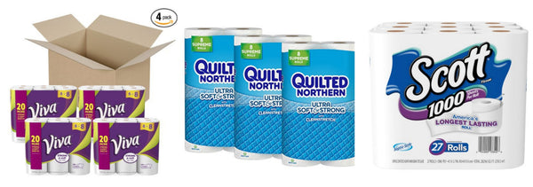 Huge savings on paper towels and toilet paper