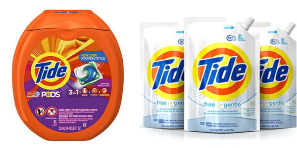 Bote de 81 paquetes de detergente Tide Pods HE