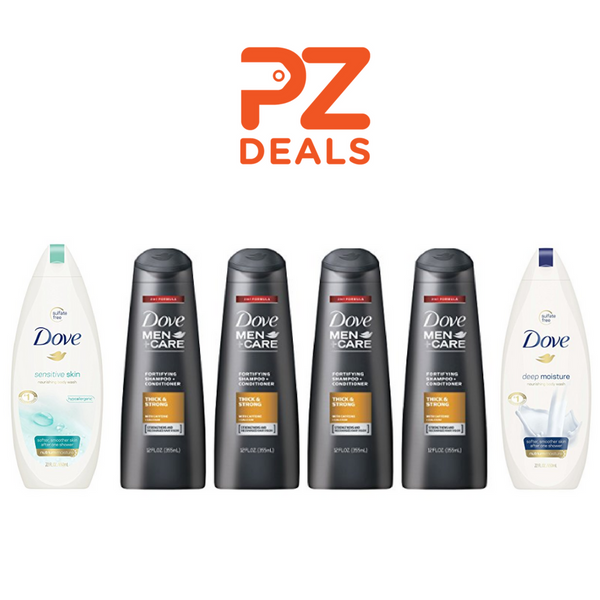 4 bottles of Dove Men+Care or Body Wash