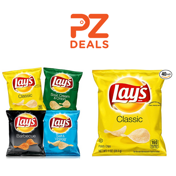 40 bolsas de papas fritas Lay's clásicas o variadas