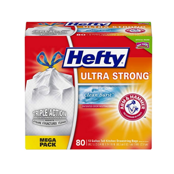 80 Hefty Ultra Strong Trash Bags