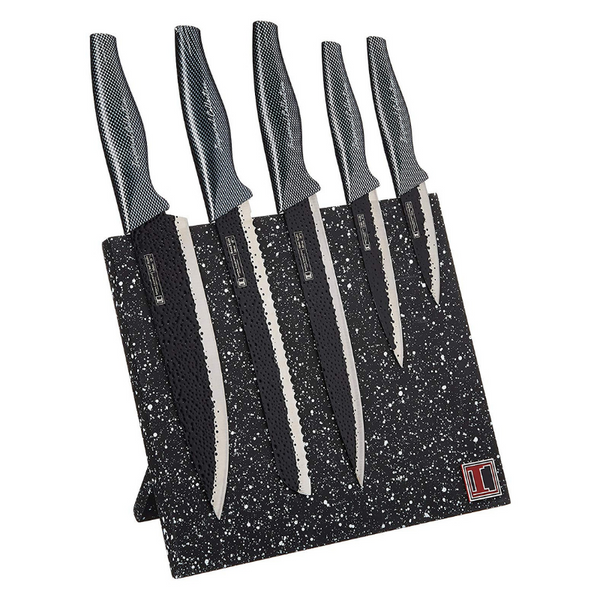Imperial Collection Juego de cuchillos de acero inoxidable de 6 piezas con bloque magnético para cuchillos