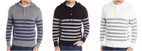 Alex Stevens sudadera con capucha y botones a rayas