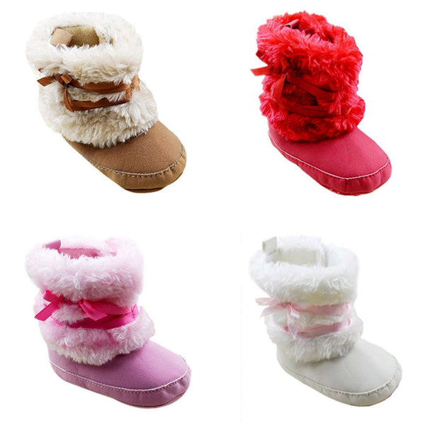 Baby Girl Fur Bowknot Snow Short Boots