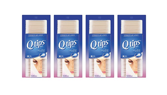 Paquete de 4 hisopos de algodón Q-Tips de 500 unidades
