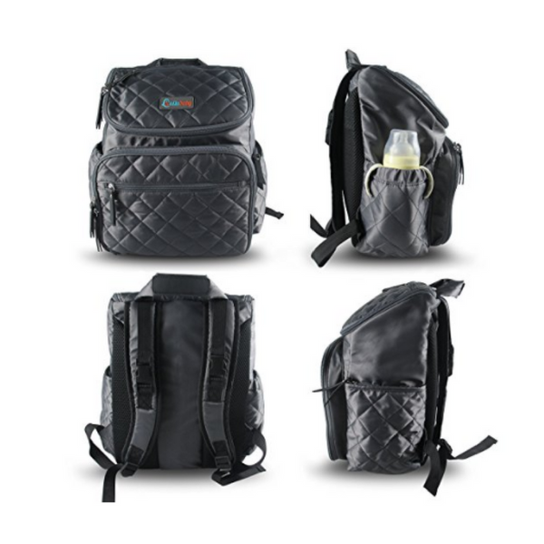 Baby fashion diaper bag w/ built in changing pad & stroller straps