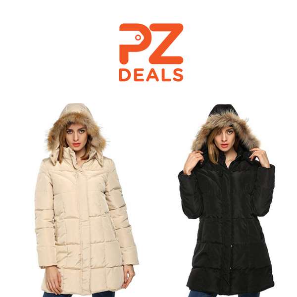 Women's Parka Puffer Coat With Removable Hood