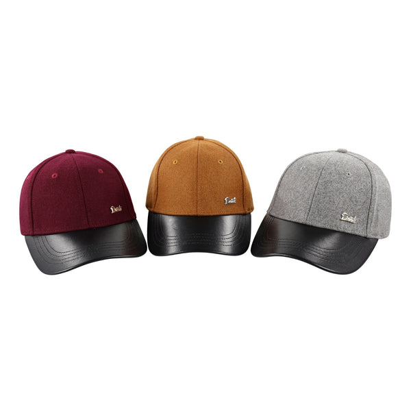 Gorras de béisbol de cuero y cachemir de Deets Fashion