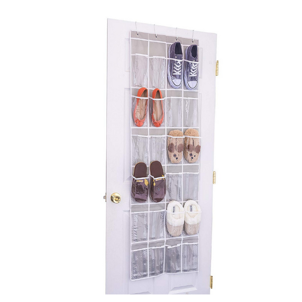 24 Clear Pocket- Home Novelties Over The Door Hanging Shoe Organizer