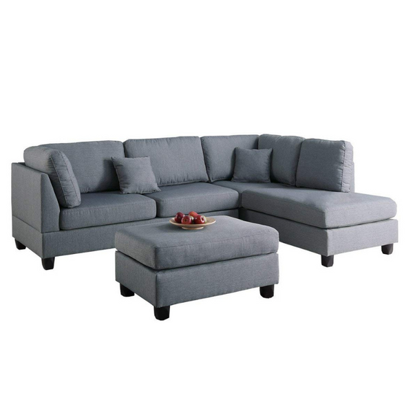 Left or Right hand Chaise Sectional Sofa Set with Ottoman