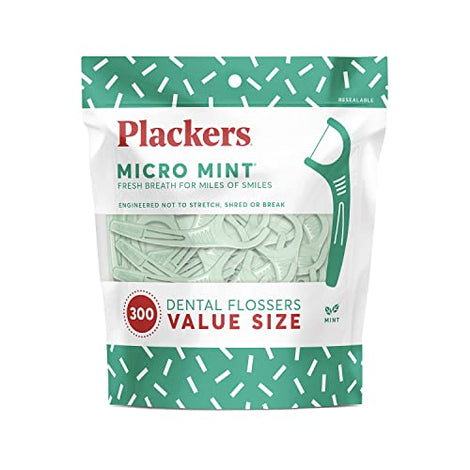 Paquete de 300 púas de hilo dental Plackers Micro Mint