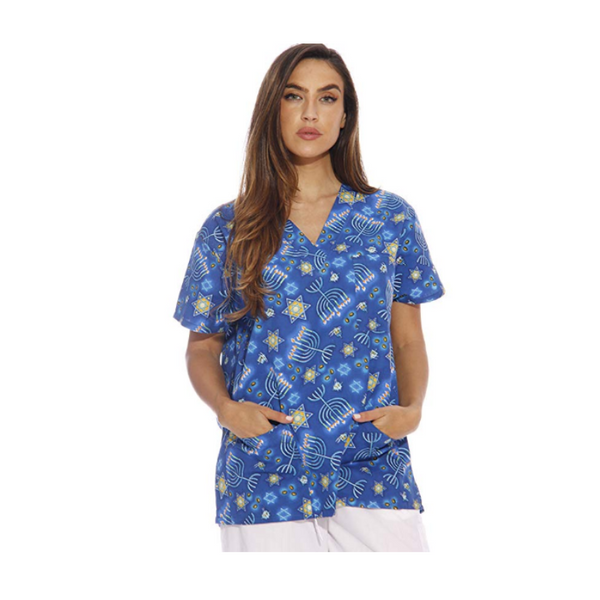 Blusas médicas para mujer Uniformes médicos de enfermería Hannukah