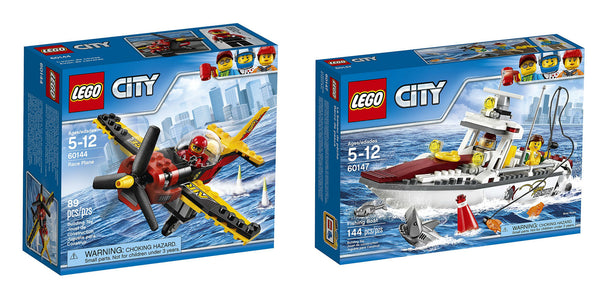 LEGO race plane and fishing boat