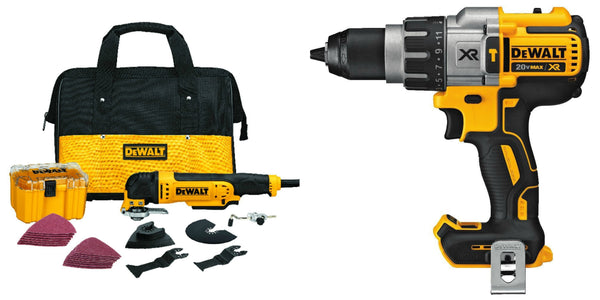 Dewalt Multi Material Corded Oscillating Tool Kit or Lithium Ion Brushless 3-Speed Hammer Drill