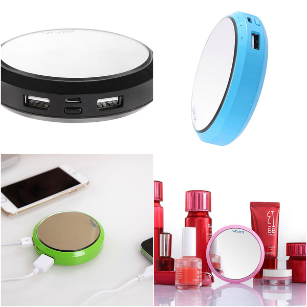 Battery charger + makeup mirror + facial massager