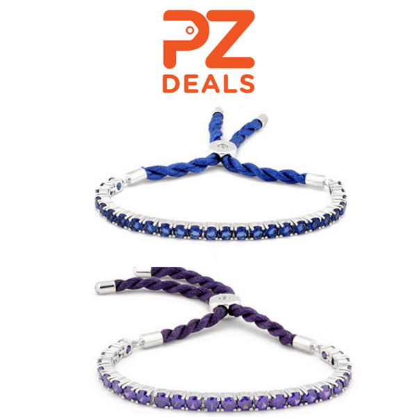 Espectaculares pulseras de circonita cúbica ajustables de seda para mujer - 4 colores