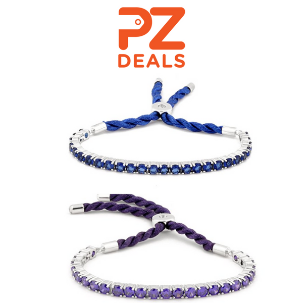 Womens Spectacular Silk Adjustable Cubic Zirconia Bracelets - 4 colors