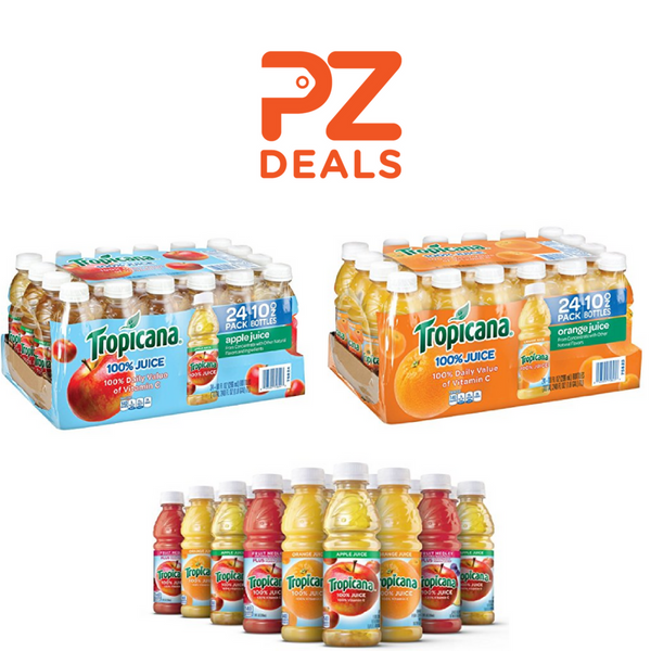 24 botellas de Jugo Tropicana de Manzana, Arándano o Naranja