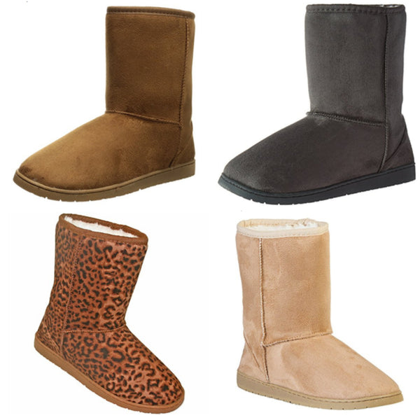 DAWGS Womens 9 Inch Faux Shearling Microfiber Vegan Boots