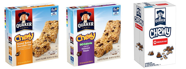 Packs of 6, 8 or 58 Quaker Granola bars