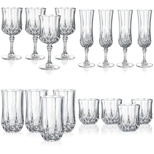 Set of 8 Longchamp Cristal D’Arques glasses