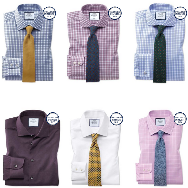 4 camisas de vestir sin planchado de Charles Tyrwhitt (varios estilos)