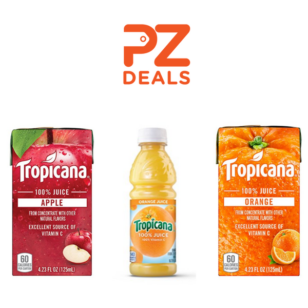 24 bottles of Tropicana orange juice or 44 Tropicana box drinks