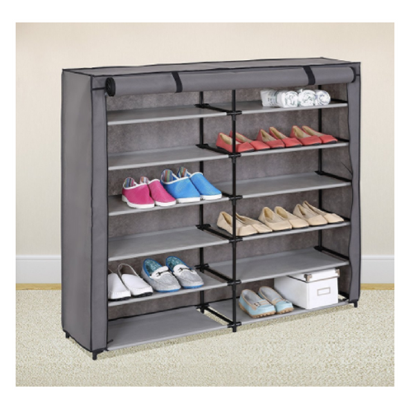 42-Pair, 7-Tier Shoe Rack Organizer with Fabric Cover