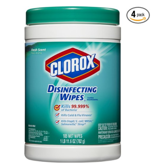 Pack of 4 Clorox Disinfecting Wipes