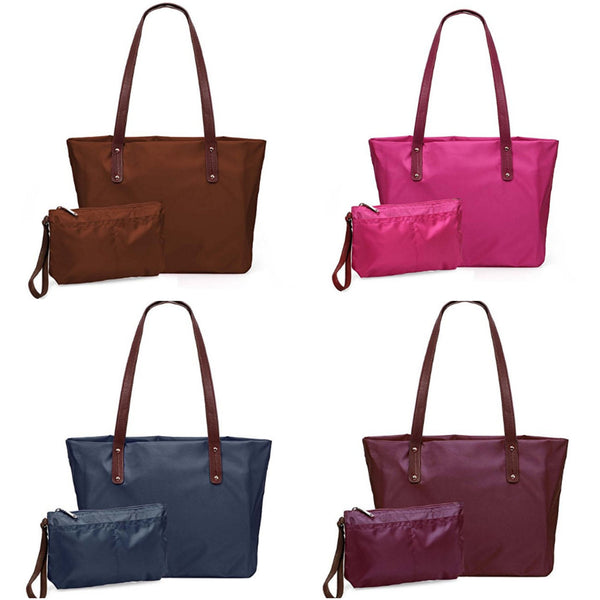 2 in 1 shopper tote and wristlet clutch bag