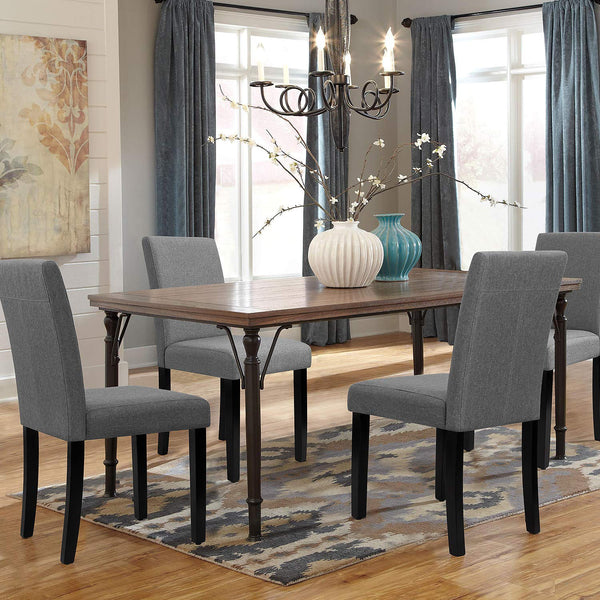 Set of 4 Modern Upholstered Dining Chairs with Wood Legs