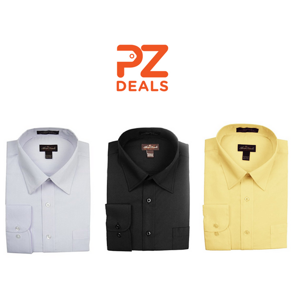 Alberto Danelli Men's Solid Long Sleeve Dress Shirt