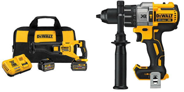 Dewalt brushless reciprocating saw with 2 battery kit + 3 speed drill FREE!