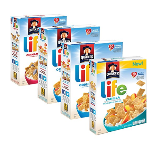 4 boxes of Quaker Life cereal variety pack