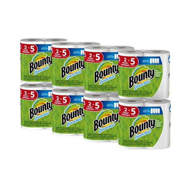 16 family rolls of Bounty paper towels