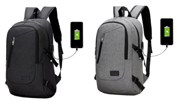 Mochila de 15 pulgadas con puerto USB para cargar dispositivos