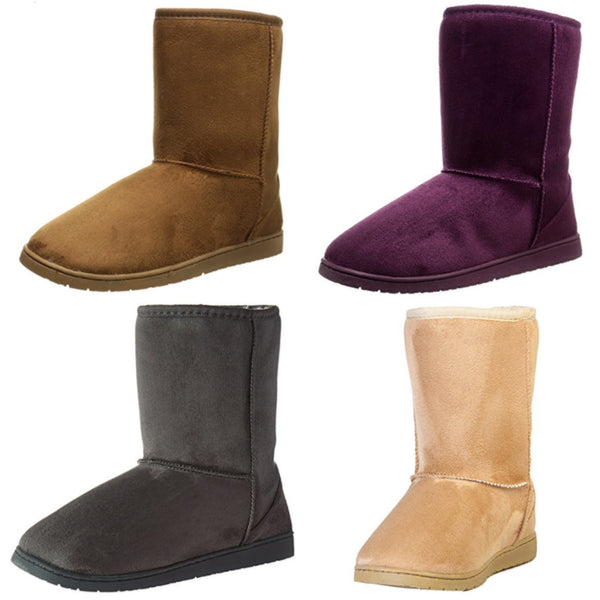 DAWGS Womens 9 Inch Faux Shearling Microfiber Vegan Boots