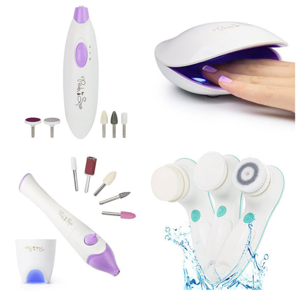 Secador de uñas UV eléctrico, cepillo exfoliante facial, ManiPro 5 en 1 kit eléctrico de manicura/pedicura