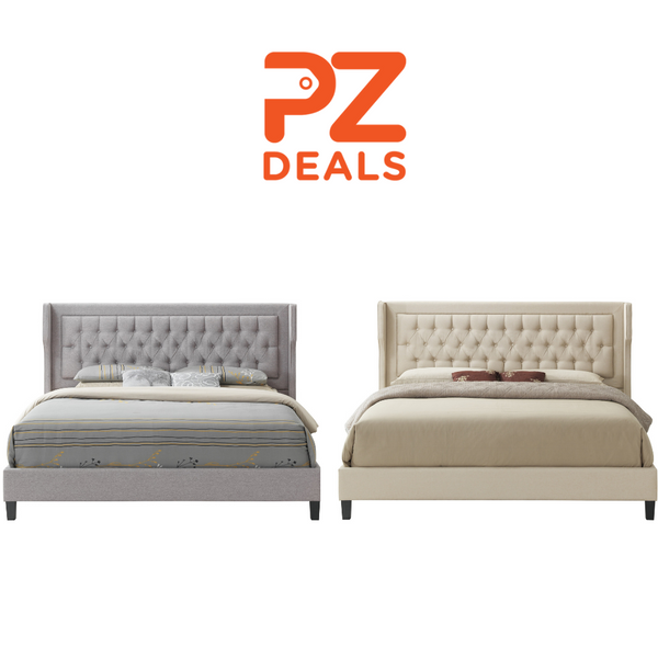 King-Size Diamond Tufted Upholstered Platform Beds