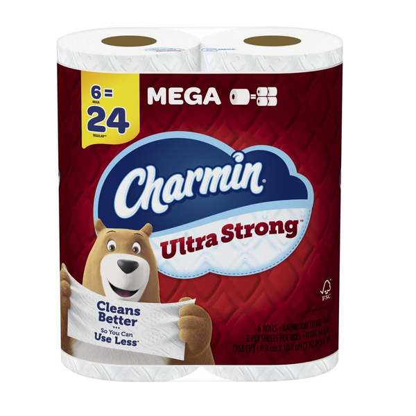 Diamond Weave Charmin Ultra Strong Led Toilet Paper - 6 Mega Rolls Pack