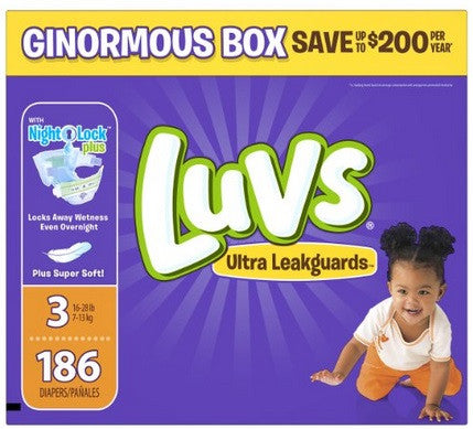 Luvs Ultra Leakguards Diapers, Size 3, 186 Count