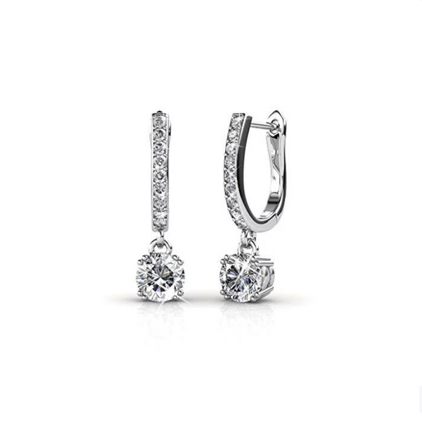 Aretes colgantes chapados en oro blanco de 18 k de Cate &amp; Chloe McKenzie (3 colores)
