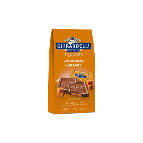 6 Bolsas de Cuadrados de Chocolate con Leche Ghirardelli con Relleno de Caramelo