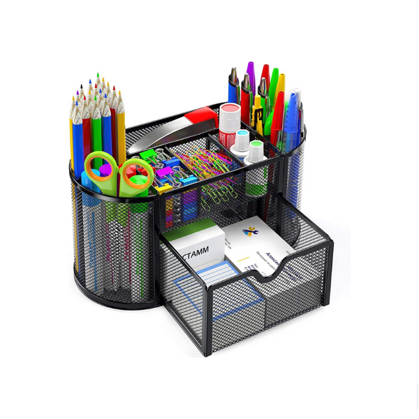 Mesh Desk Organizer 8 Compartment With 1 Drawer