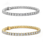 White Gold Plated Tennis Bracelet Cubic Zirconia Crystals (3 Colors)